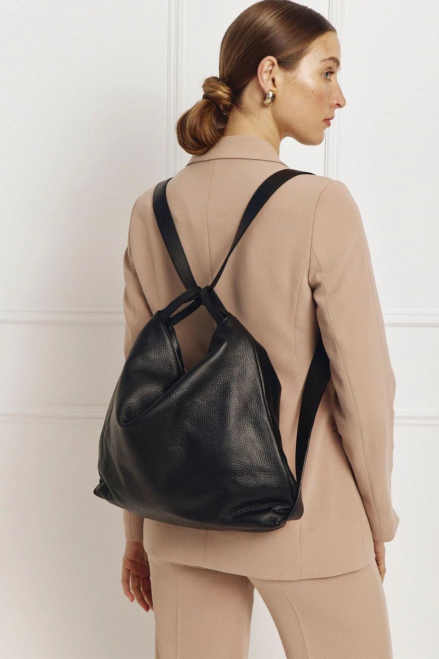 Bella 2 - in - 1 Leather Bag - Black - SODA Fashion Haus