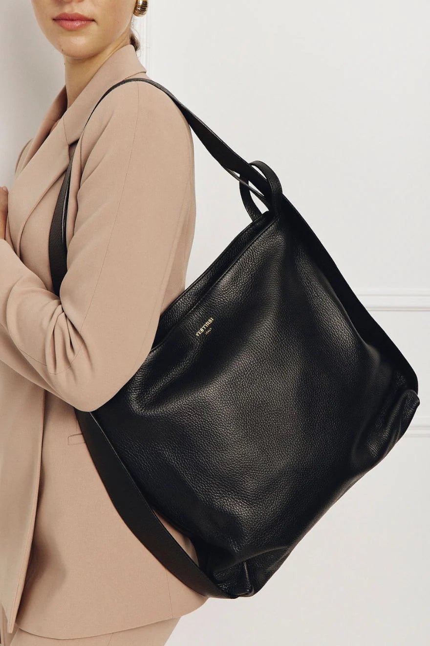 Bella 2 - in - 1 Leather Bag - Black - SODA Fashion Haus