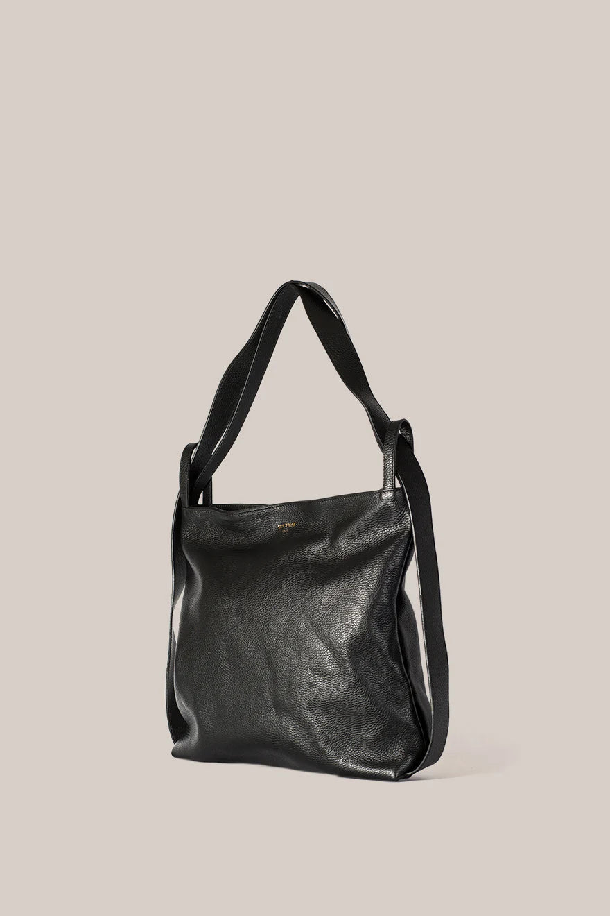 Bella 2 - in - 1 Leather Bag - Black - SODA Fashion Haus