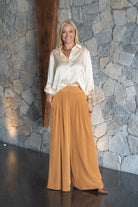 Bijou Pant - Caramel Crepe by Silk Degrees - Australian designer Pants | SODA Fashion Haus