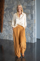 Bijou Pant - Caramel Crepe by Silk Degrees - Australian designer Pants | SODA Fashion Haus