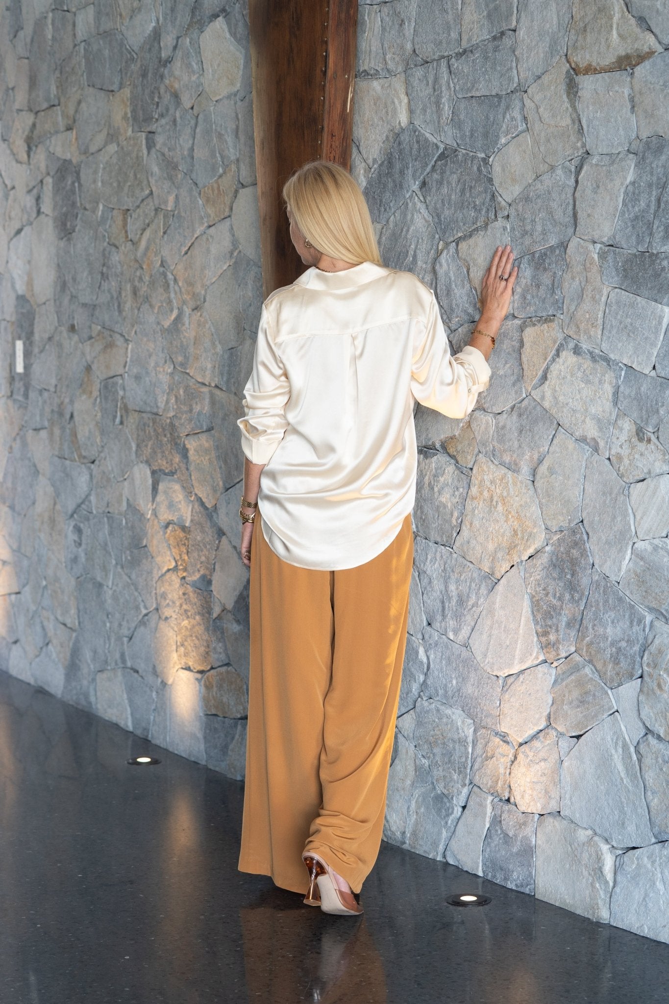 Bijou Pant - Caramel Crepe by Silk Degrees - Australian designer Pants | SODA Fashion Haus