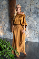Bijou Pant - Caramel Crepe by Silk Degrees - Australian designer Pants | SODA Fashion Haus