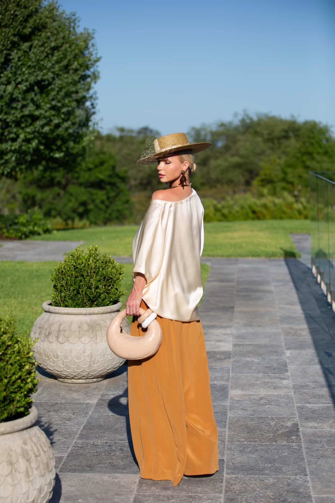 Bijou Pant - Caramel Crepe by Silk Degrees - Australian designer Pants | SODA Fashion Haus