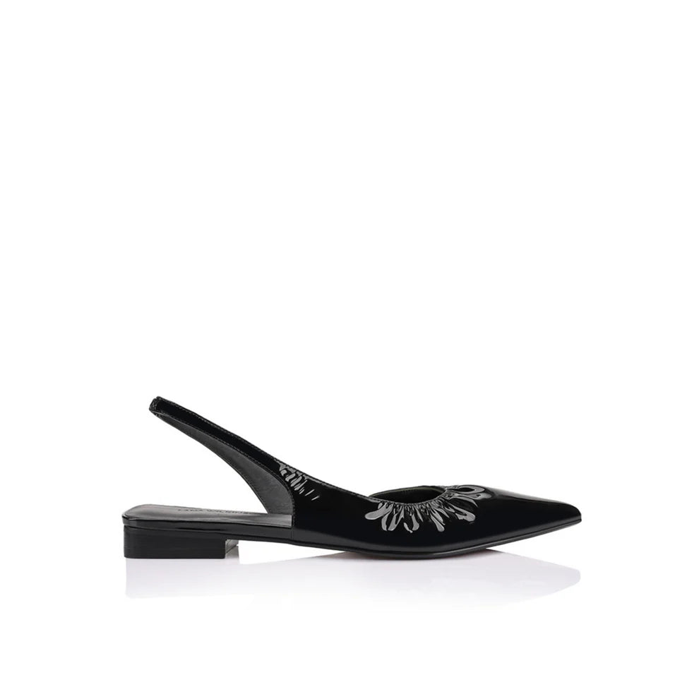 Bridie Flat Black Patent Leather - SODA Fashion Haus