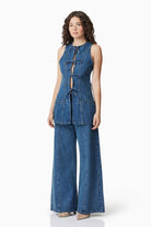 Clara Sleeveless Set Mid Blue - SODA Fashion Haus