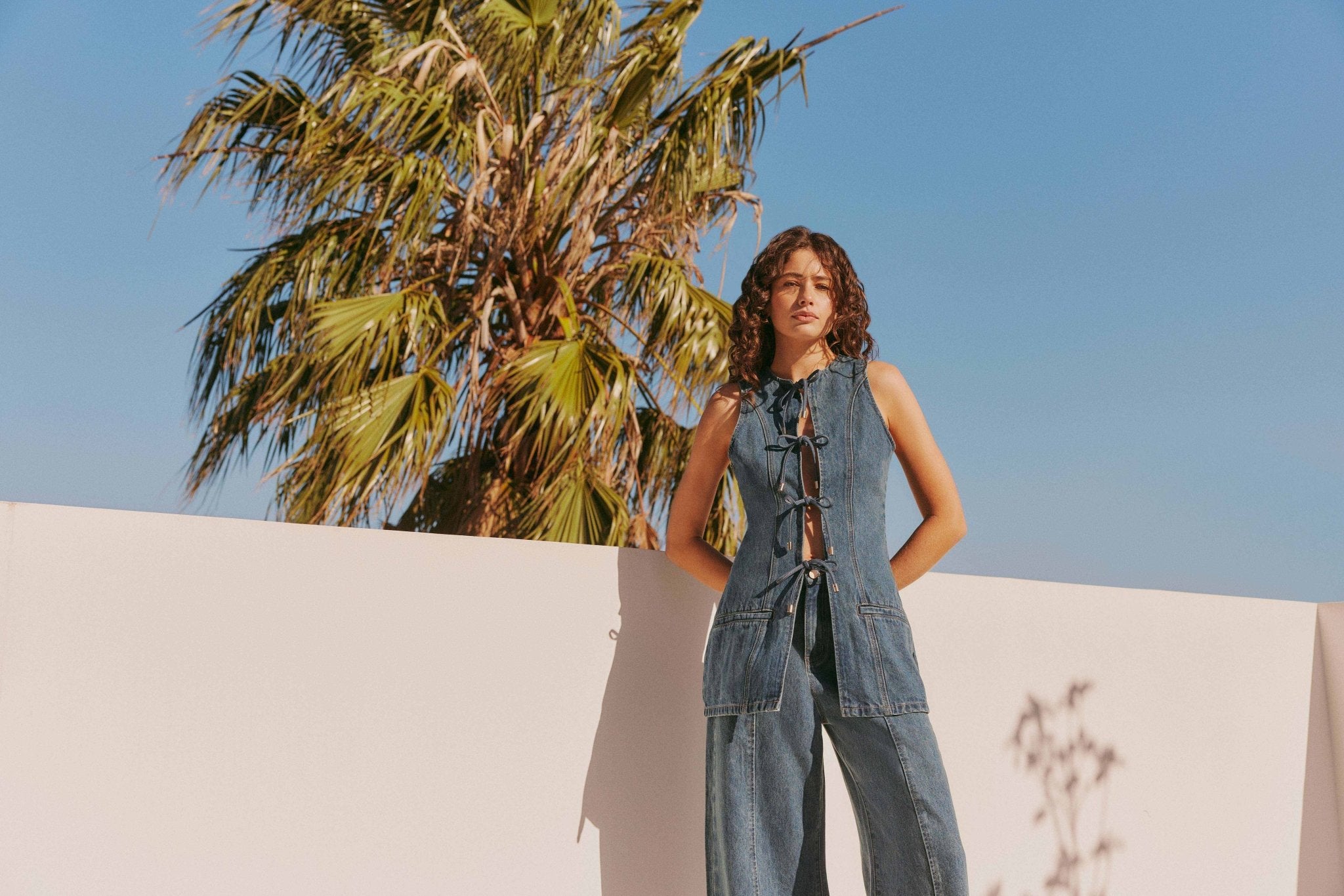 Clara Sleeveless Set Mid Blue - SODA Fashion Haus