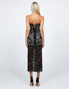 Clarise Fitted Strapless Lace Midi - SODA Fashion Haus