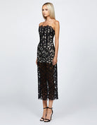 Clarise Fitted Strapless Lace Midi - SODA Fashion Haus