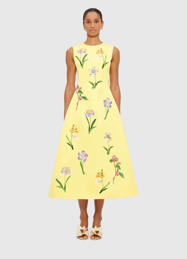 Cleo Sleeveless Midi Dress - Wild Flower Print in Sorbet - SODA Fashion Haus