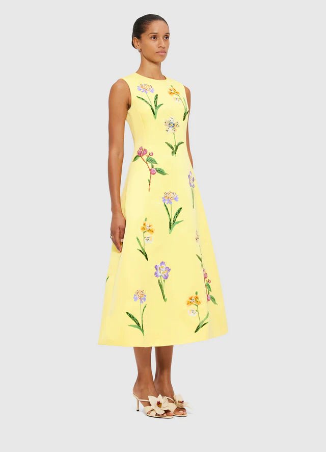 Cleo Sleeveless Midi Dress - Wild Flower Print in Sorbet - SODA Fashion Haus