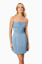 Coralie Cocktail Mini Dress in Blue - SODA Fashion Haus