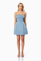 Coralie Cocktail Mini Dress in Blue - SODA Fashion Haus
