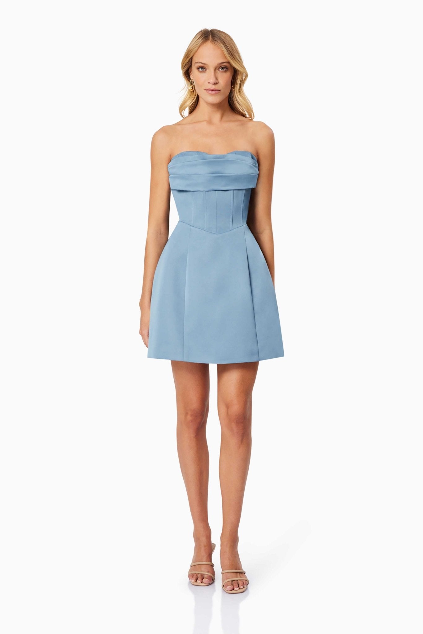 Coralie Cocktail Mini Dress in Blue - SODA Fashion Haus