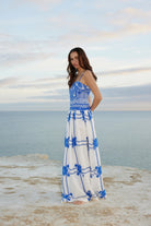 CORDELIA DRESS IN MEDITERRANEAN/FOAM - SODA Fashion Haus