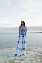 CORDELIA DRESS IN MEDITERRANEAN/FOAM - SODA Fashion Haus