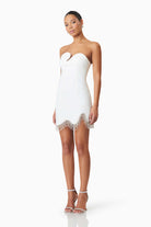 Delia Party Mini Dress in White - SODA Fashion Haus