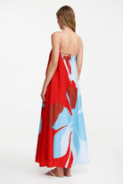 Edith Dress in Crimson Stencil - SODA Fashion Haus