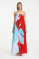 Edith Dress in Crimson Stencil - SODA Fashion Haus