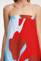 Edith Dress in Crimson Stencil - SODA Fashion Haus