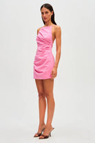Emmie Cotton Sateen Mini Dress (Orchid Pink) - SODA Fashion Haus