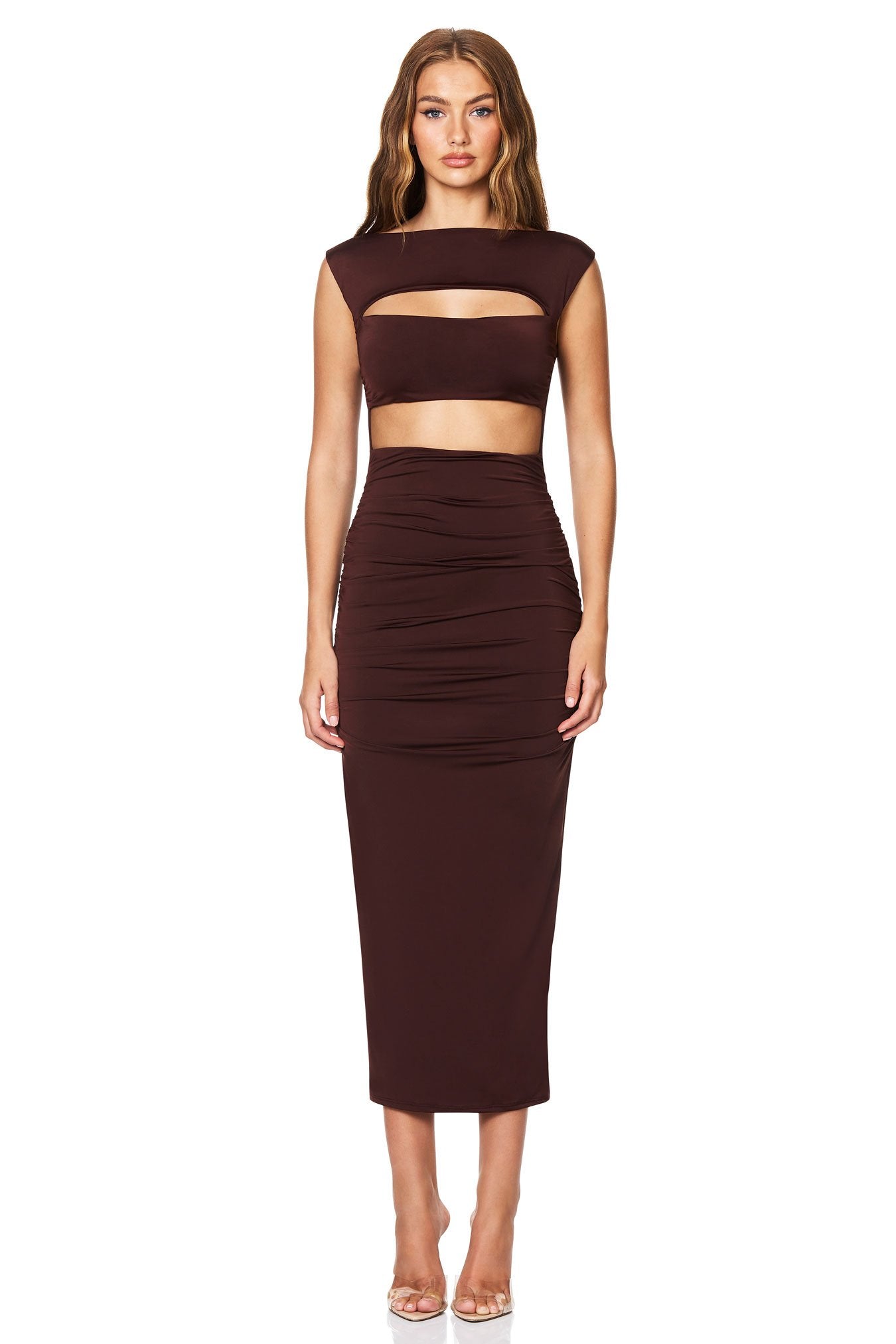 Enigma Cut Out Midi - Chocolate - SODA Fashion Haus