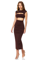 Enigma Cut Out Midi - Chocolate - SODA Fashion Haus