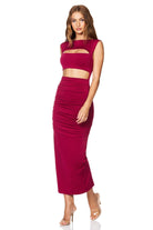 Enigma Cut Out Midi - Ruby - SODA Fashion Haus