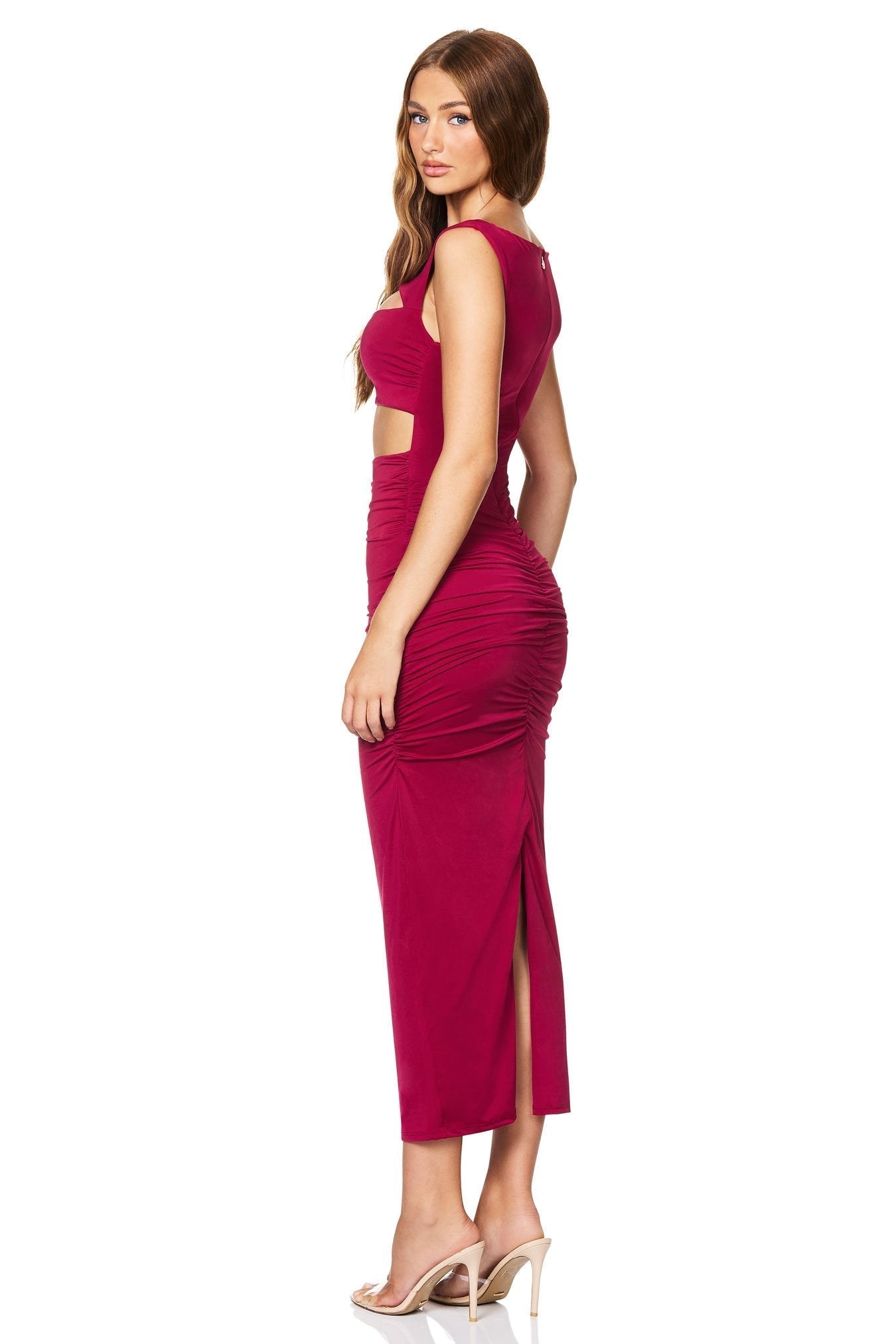 Enigma Cut Out Midi - Ruby - SODA Fashion Haus