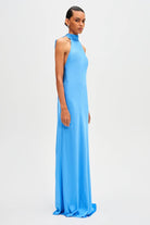 Evianna Satin Maxi Dress (Lapis Blue) - SODA Fashion Haus