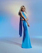 Evianna Satin Maxi Dress (Lapis Blue) - SODA Fashion Haus