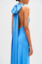 Evianna Satin Maxi Dress (Lapis Blue) - SODA Fashion Haus