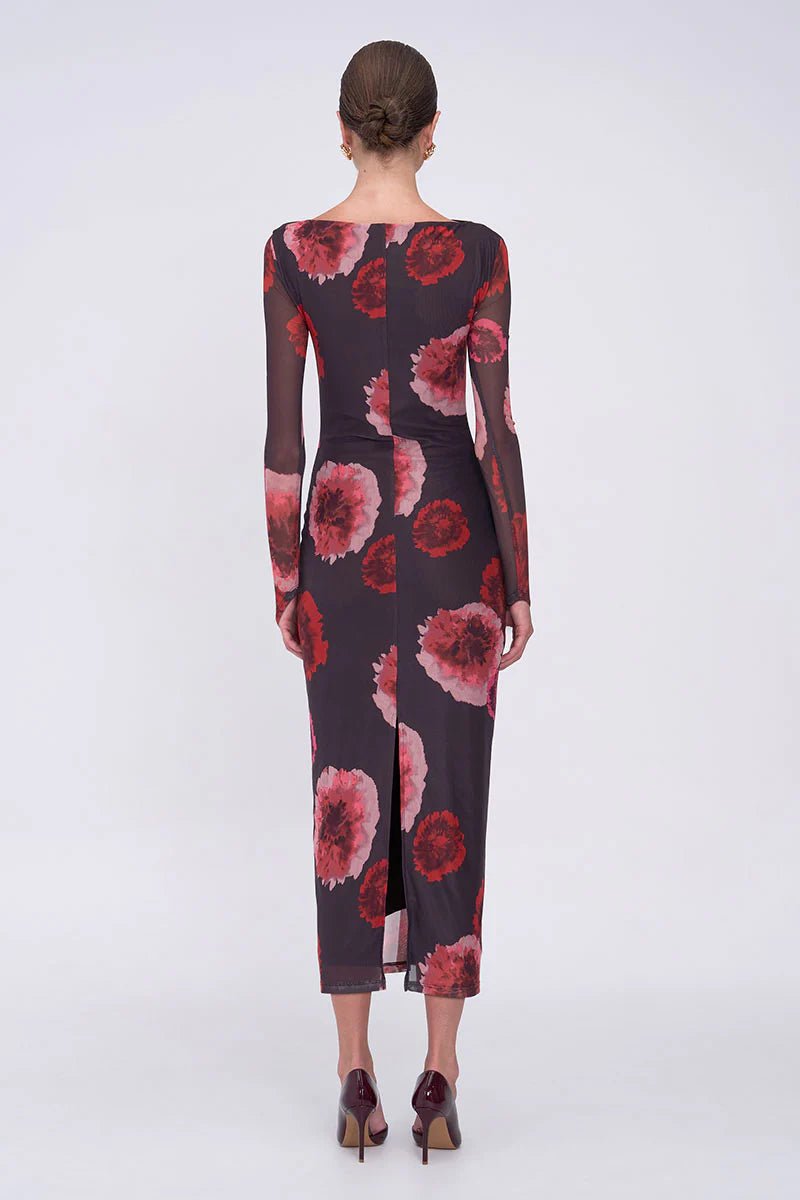 Frida Ruched Front Long Sleeve Maxi Dress - SODA Fashion Haus