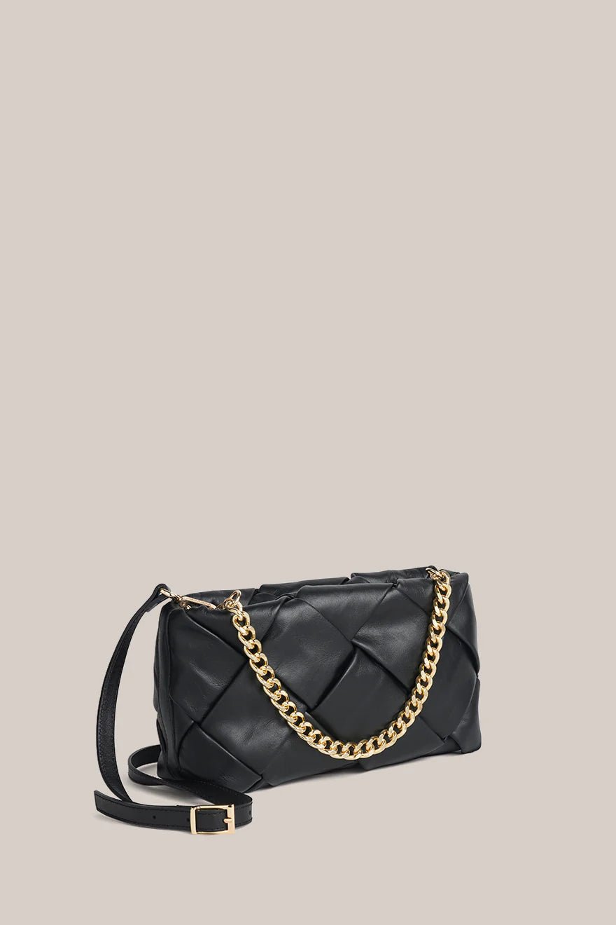 Gabrielle Woven Leather Bag - Black - SODA Fashion Haus