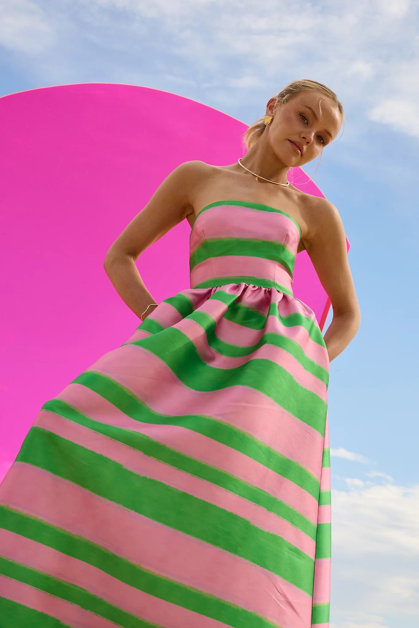 Gigi Strapless Midi - Watermelon by Pasduchas - Australian designer Dress | SODA Fashion Haus