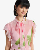 Grace Flutter Sleeve Midi Dress in Riviera Print by Leo Lin - Australian designer Dress | SODA Fashion Haus