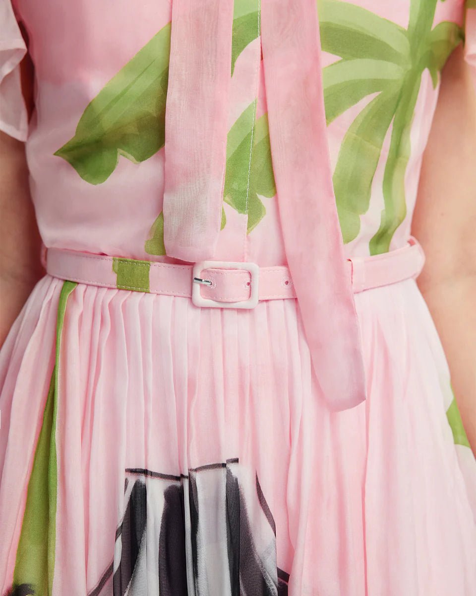 Grace Flutter Sleeve Midi Dress in Riviera Print by Leo Lin - Australian designer Dress | SODA Fashion Haus