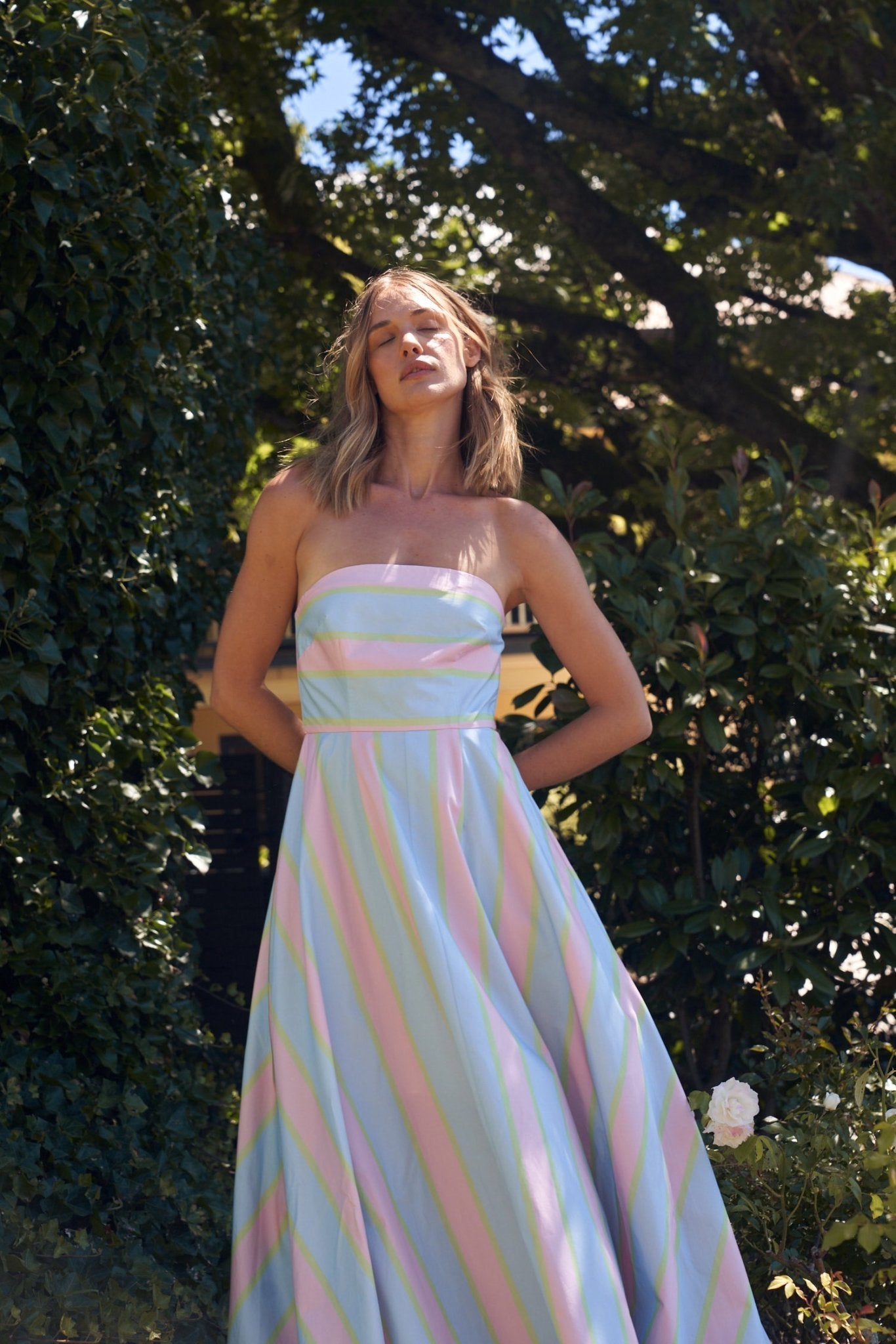 Hazel Dress in Powder Stripe - SODA Fashion Haus