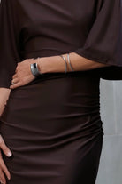 Ivy Cape Sleeve Dress (Midi) - Chocolate - SODA Fashion Haus