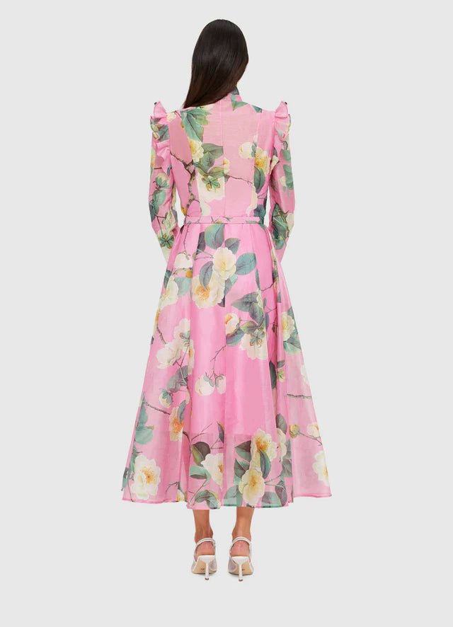 Katrina Butterfly Sleeve Midi Dress - Camelia Print - SODA Fashion Haus