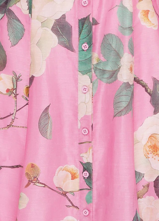 Katrina Butterfly Sleeve Midi Dress - Camelia Print - SODA Fashion Haus