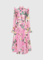 Katrina Butterfly Sleeve Midi Dress - Camelia Print - SODA Fashion Haus