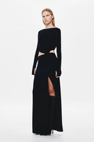 Kendall Long Sleeve Dry Jersey Dress - Black - SODA Fashion Haus