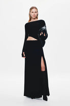 Kendall Long Sleeve Dry Jersey Dress - Black - SODA Fashion Haus