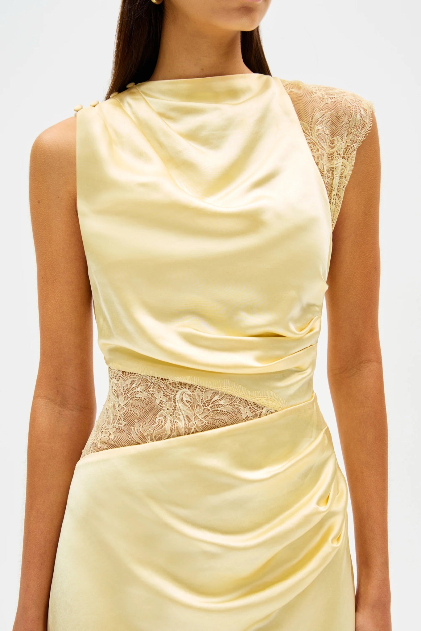 Kimora Satin And Lace Maxi Dress - SODA Fashion Haus