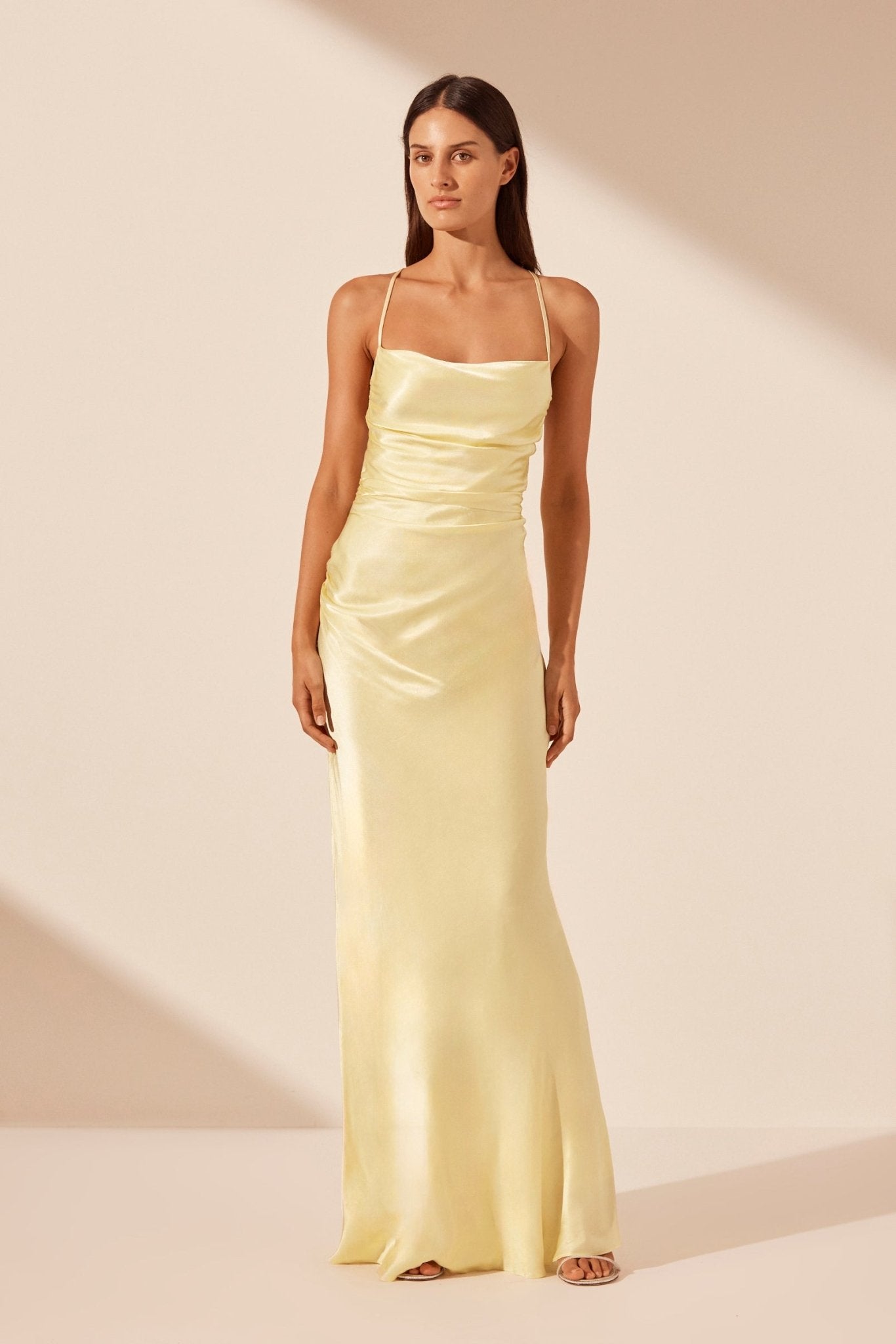 La Lune Lace Back Maxi Dress Lemon SODA Fashion Haus Dress