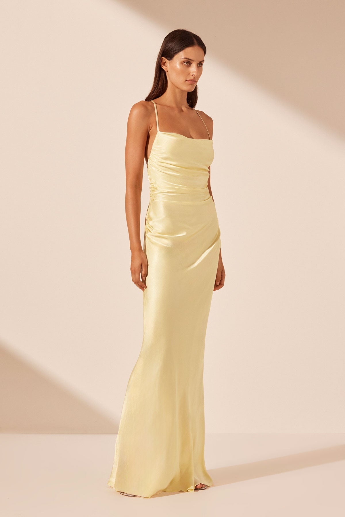 La Lune Lace Back Maxi Dress - Lemon - SODA Fashion Haus