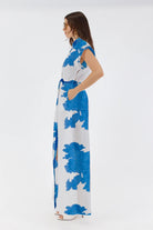 Leanne Maxi Shirt Dress - Blue Floral - SODA Fashion Haus