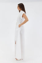 Leanne Maxi Shirt Dress - White - SODA Fashion Haus