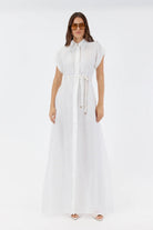 Leanne Maxi Shirt Dress - White - SODA Fashion Haus